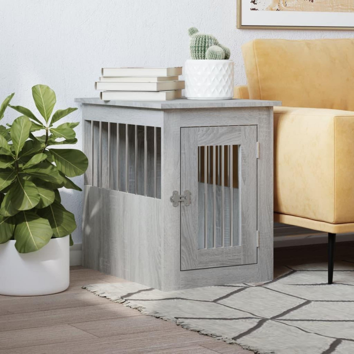 VIDAXL Meuble de cage pour chiens sonoma gris 45x62x59 cm