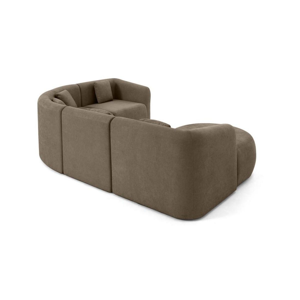 LISA DESIGN Ikare - canapé modulable d'angle gauche - 5 places - avec méridienne - en tissu