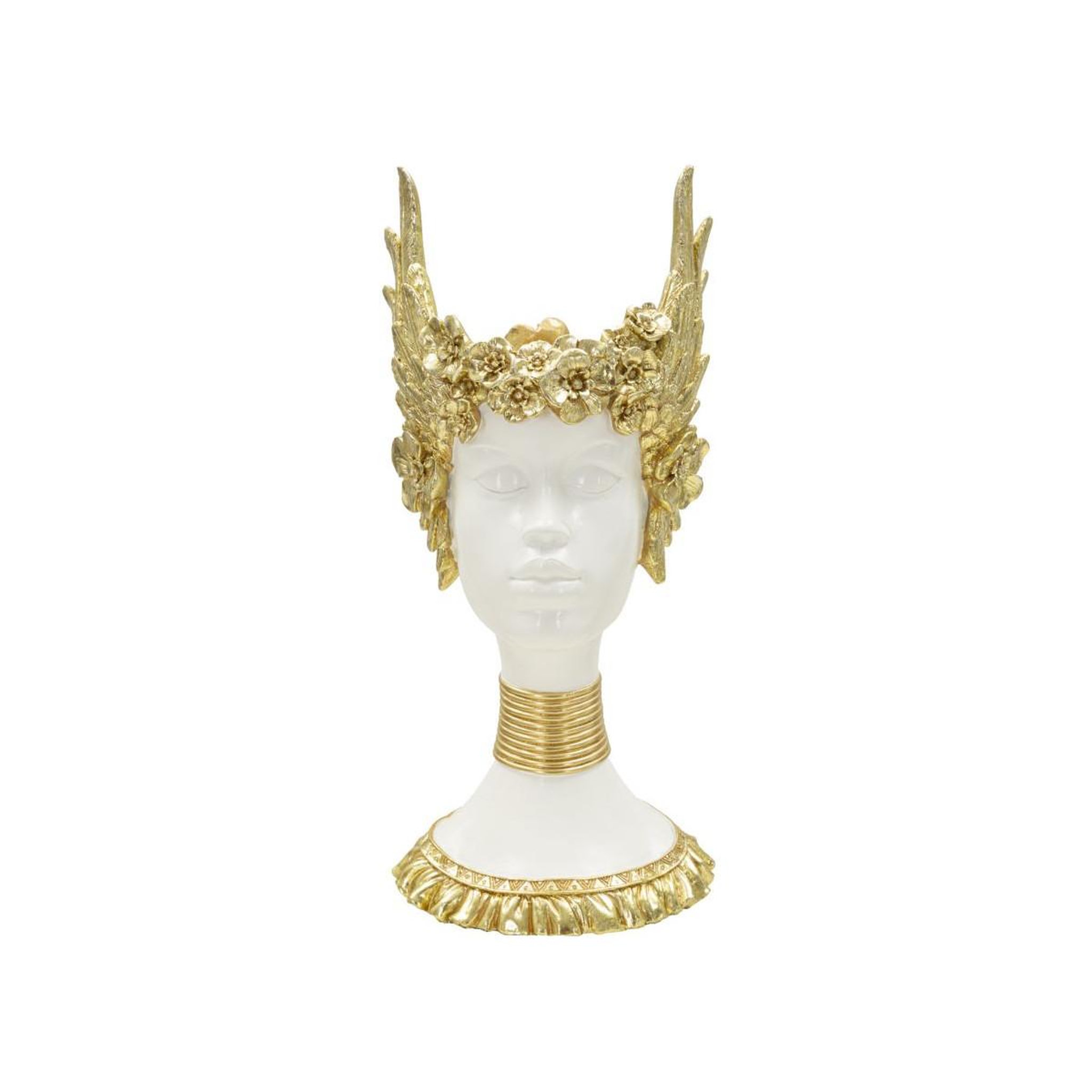 Paris Prix Statuette buste femme  athena  38cm blanc & or