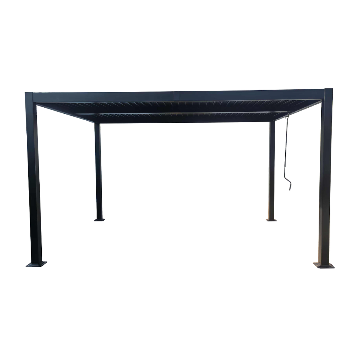 CONCEPT USINE Pergola bioclimatique 4x3m structure et lames en aluminium gris anthracite NAXOS