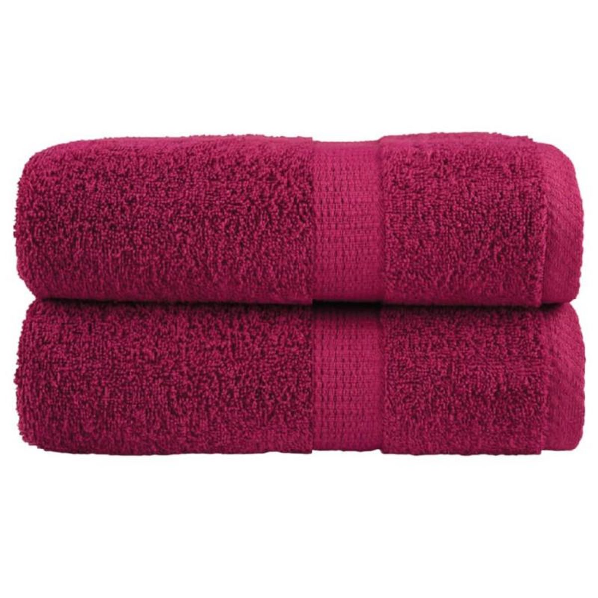 VIDAXL Serviettes d invité de qualité supérieure SOLUND 2 pcs bordeaux