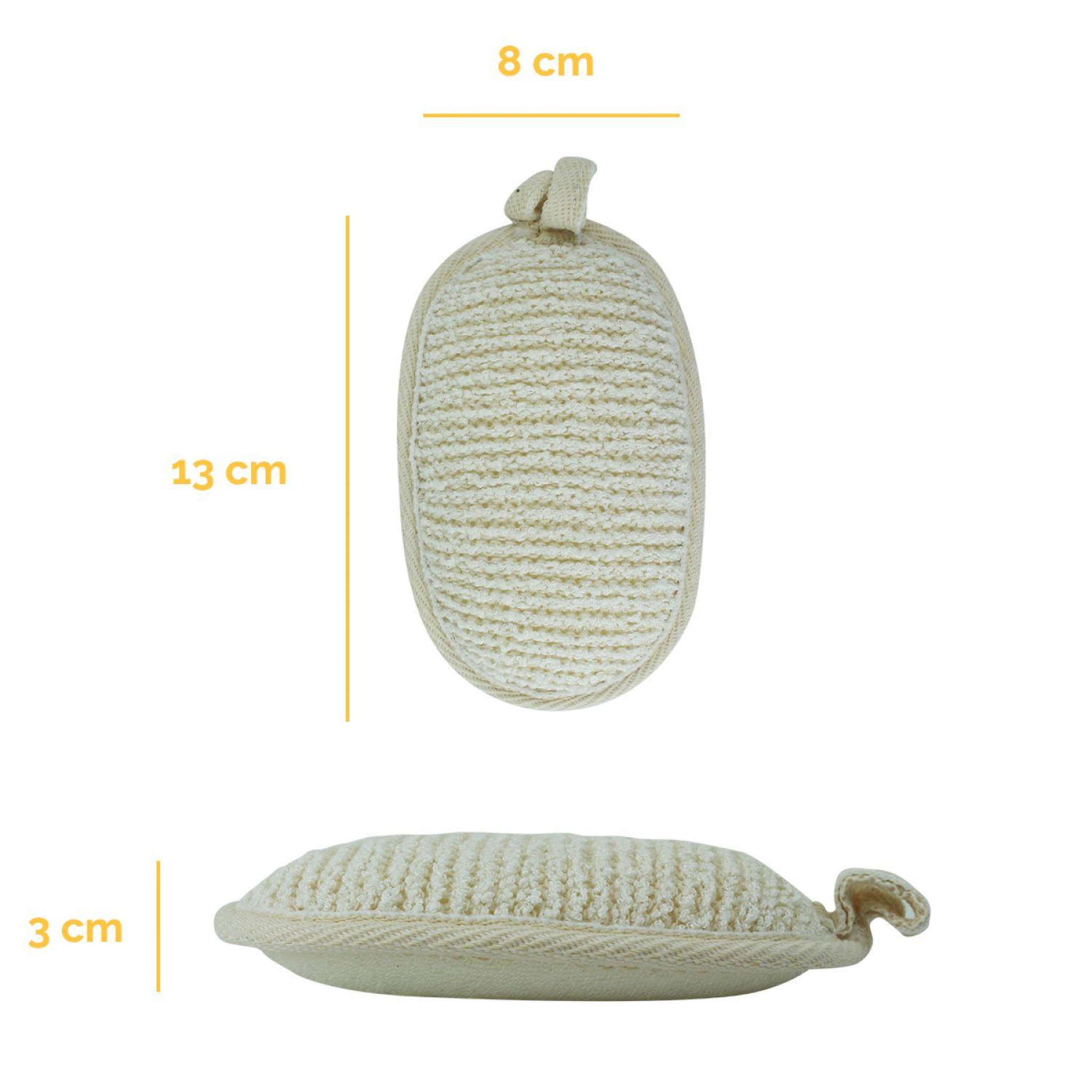 Voir la diapositive 2 : VIVEZEN Éponge exfoliante et nettoyante en fibre de bambou double face 13 x 8 x 3 cm