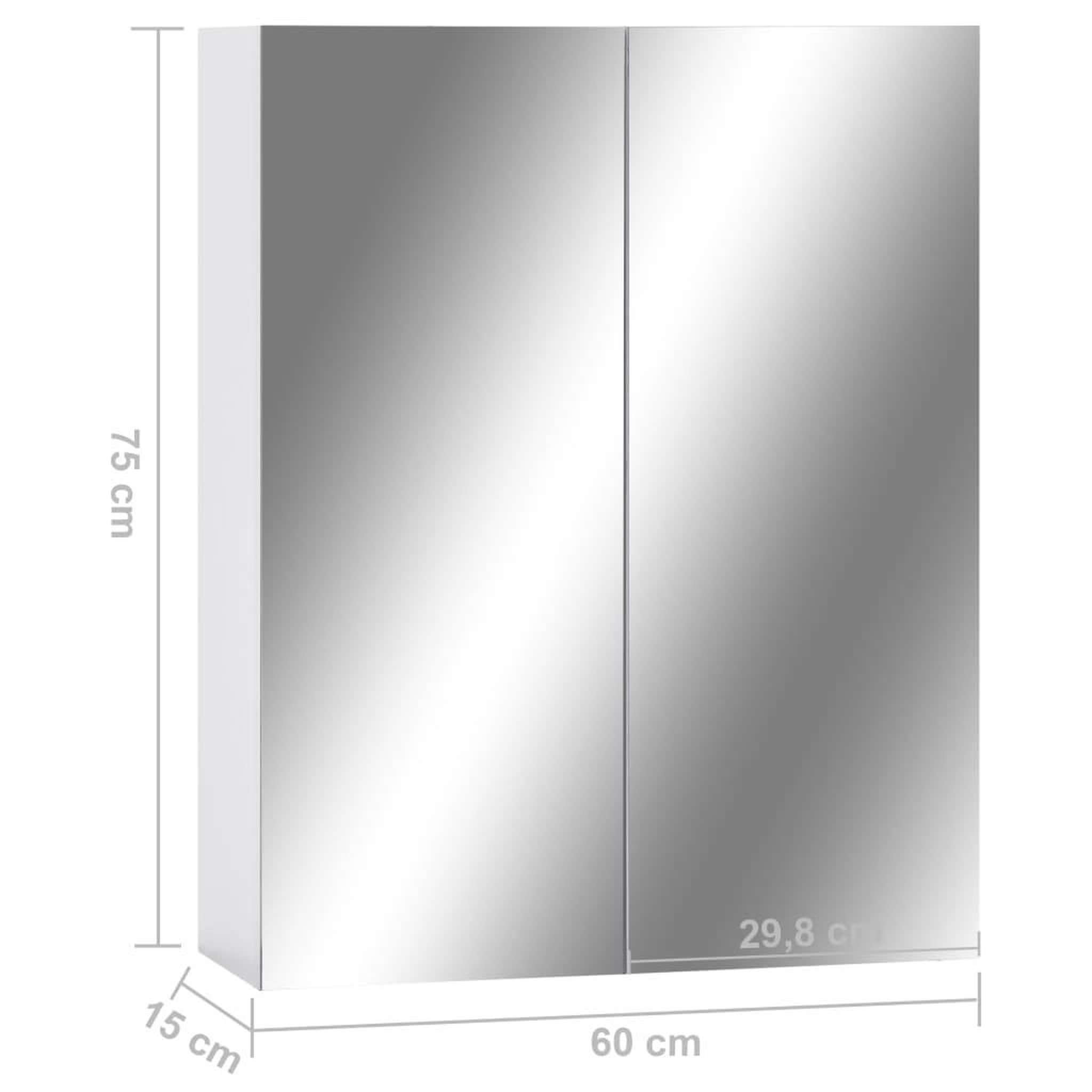 Voir la diapositive 6 : VIDAXL Armoire a miroir de salle de bain Blanc 60x15x75 cm MDF