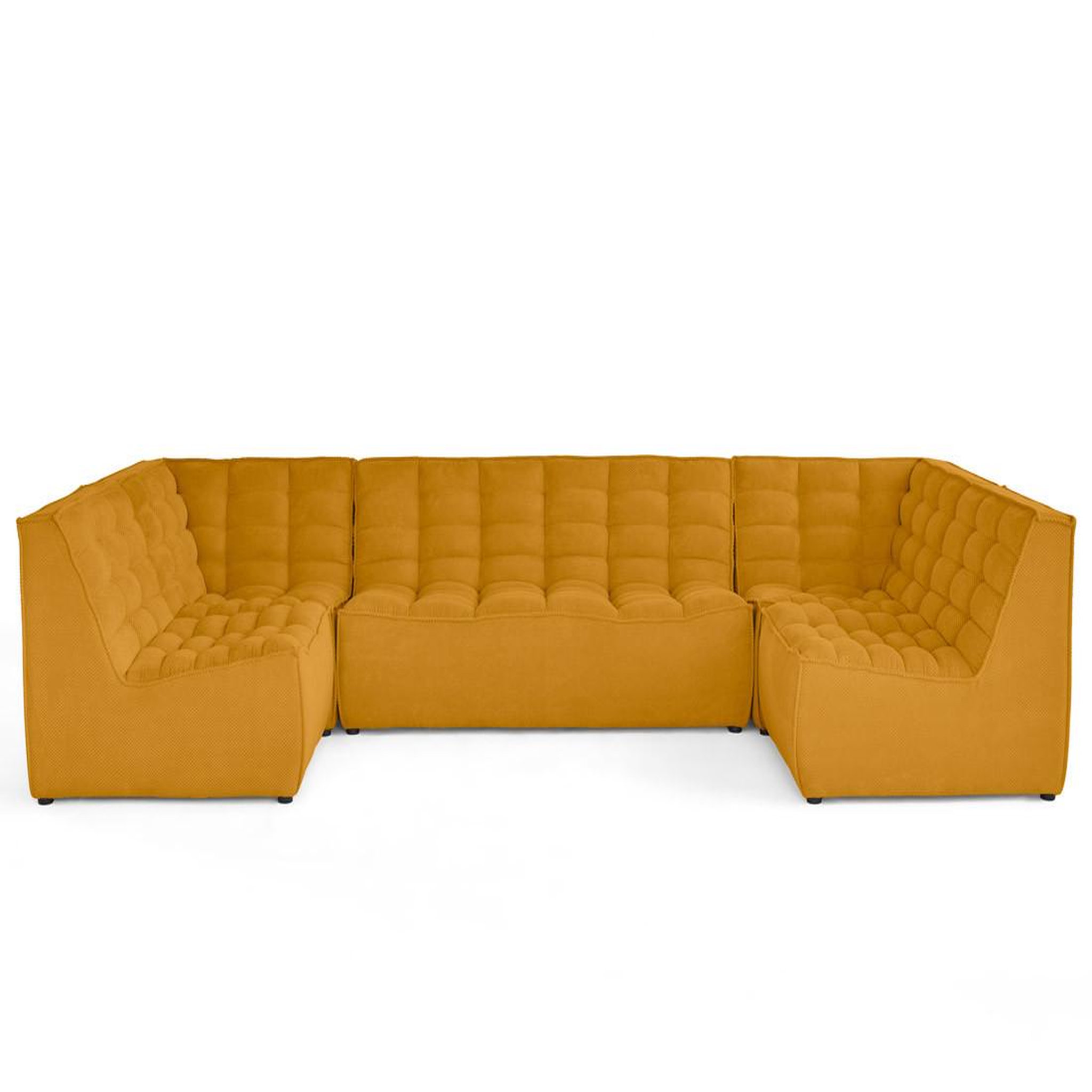 Voir la diapositive 1 : LISA DESIGN Ellie - canapé modulable panoramique 7 places en velours texturé