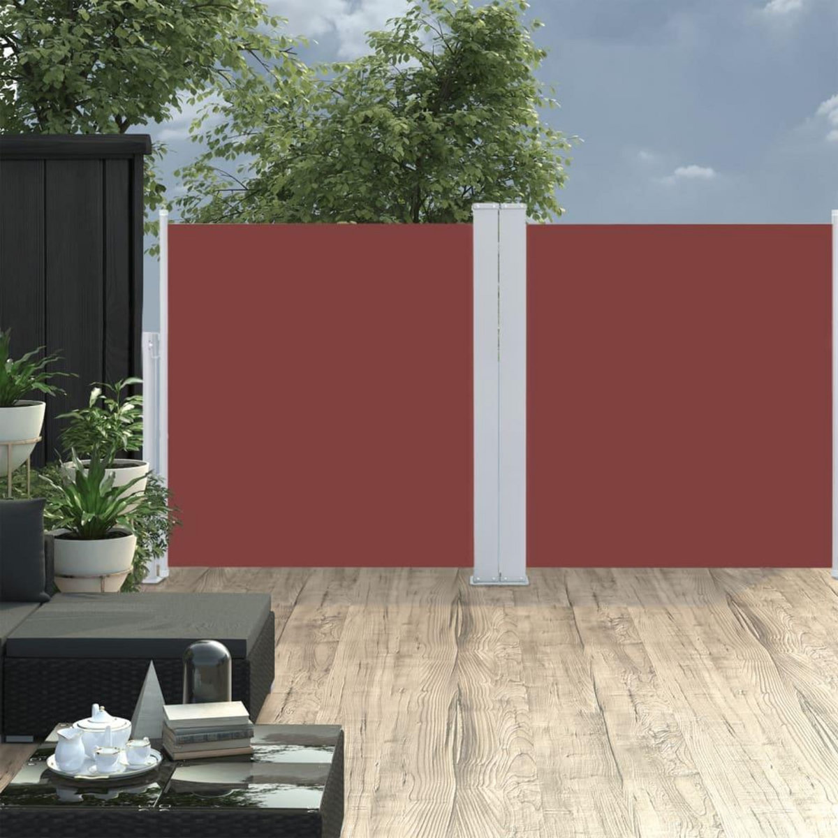 VIDAXL Auvent lateral retractable Marron 120 x 600 cm