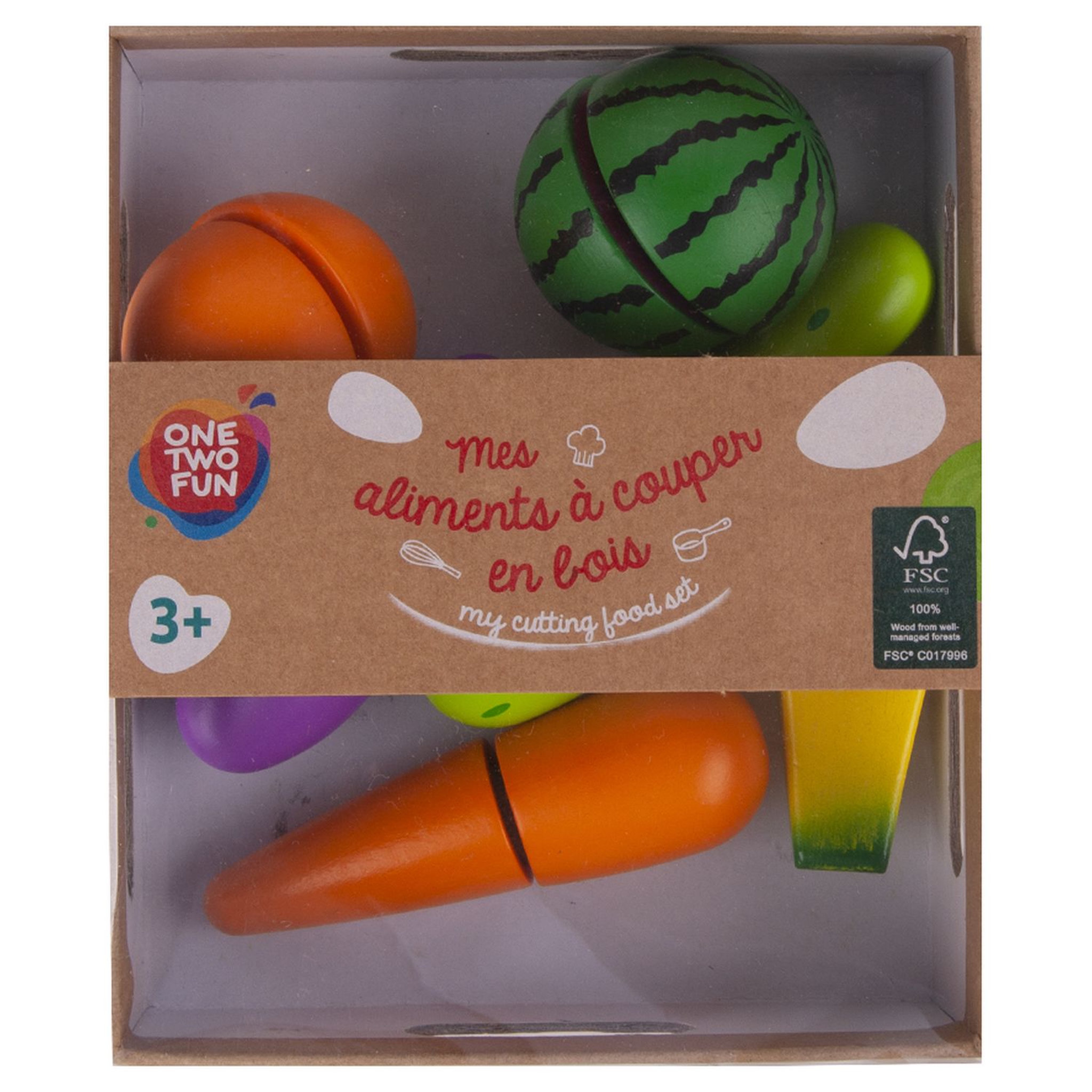 Voir la diapositive 4 : One Two Fun Mes aliments à couper en bois