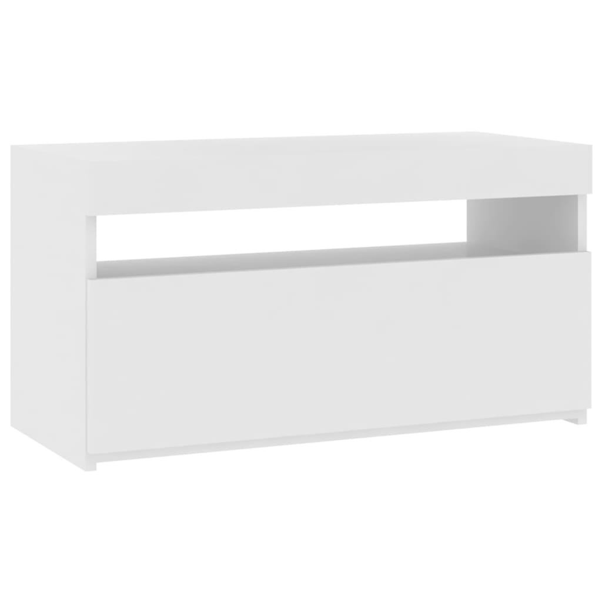 Voir la diapositive 2 : VIDAXL Meuble TV avec lumieres LED Blanc brillant 75x35x40 cm