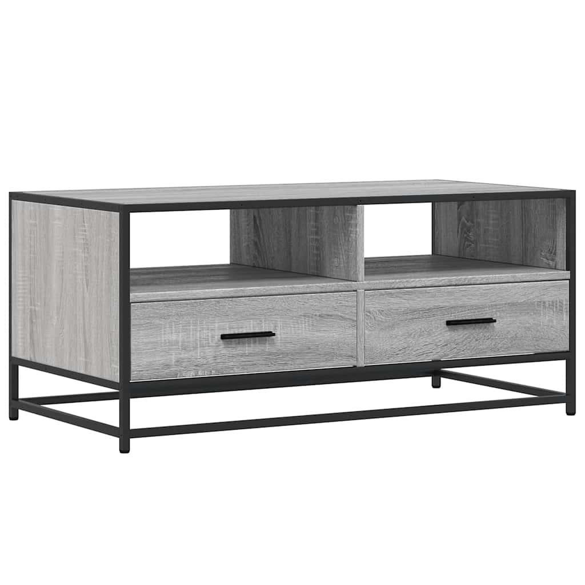 Voir la diapositive 2 : VIDAXL Table basse sonoma gris 100x50x45 cm bois d'ingenierie et metal
