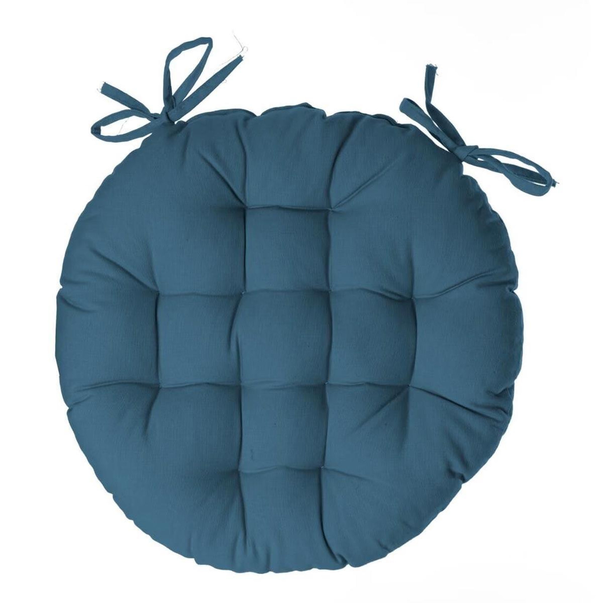 ATMOSPHERA Galette de chaise ronde  leana  38cm bleu canard
