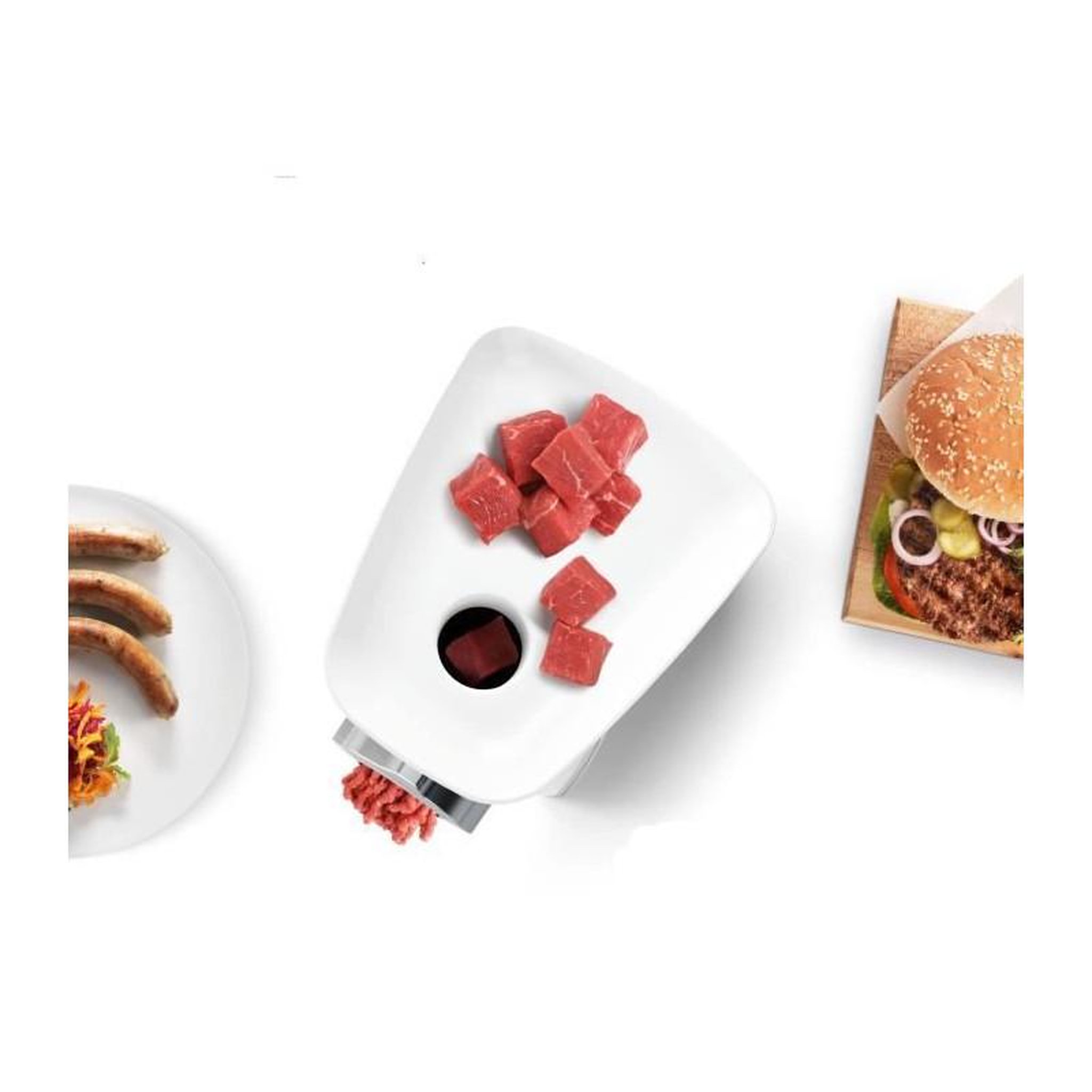 Voir la diapositive 3 : BOSCH Hachoir a viande SmartPower - BOSCH - MFW2510W - 2 grilles de hachoir - Garnisseur de saucisses - Blanc