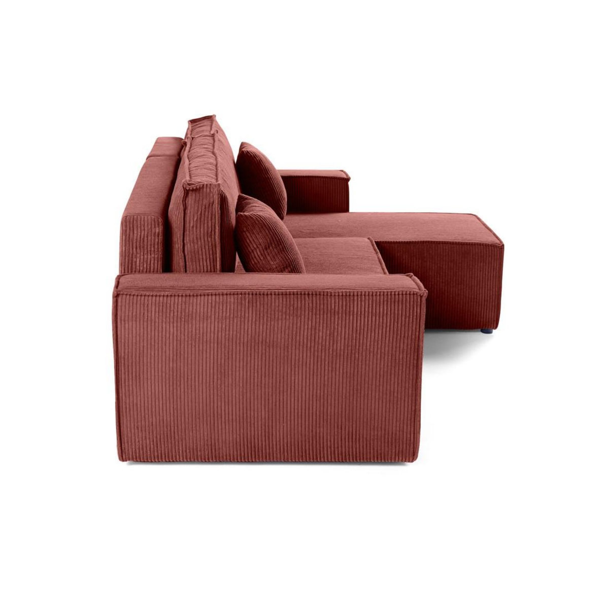 BEST MOBILIER Cezanne - canapé d'angle réversible - 4 places - convertible avec coffre - en velours côtelé