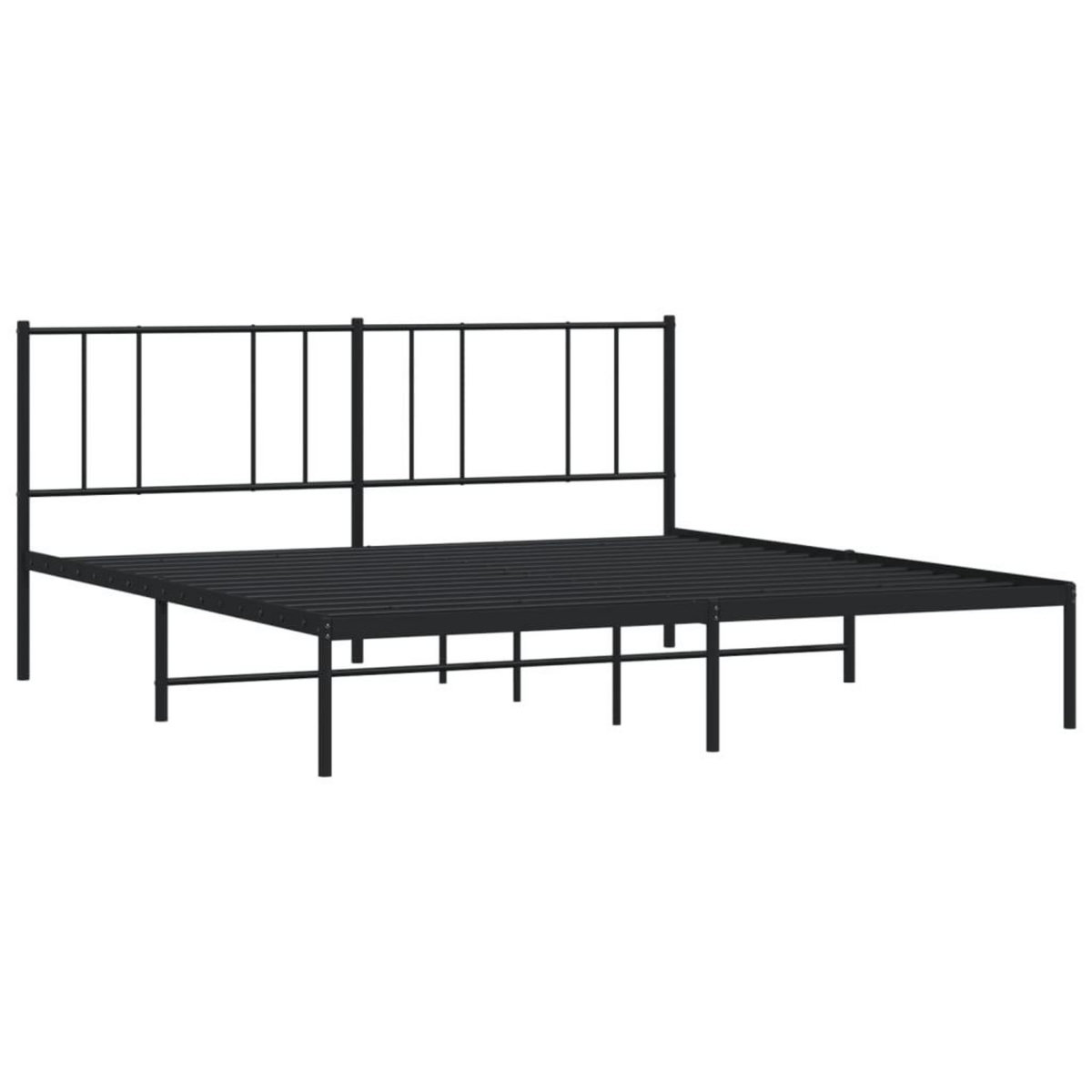 VIDAXL Cadre de lit metal sans matelas et tete de lit noir 180x200 cm
