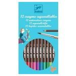 Djeco 12 Crayons Aquarellables classique