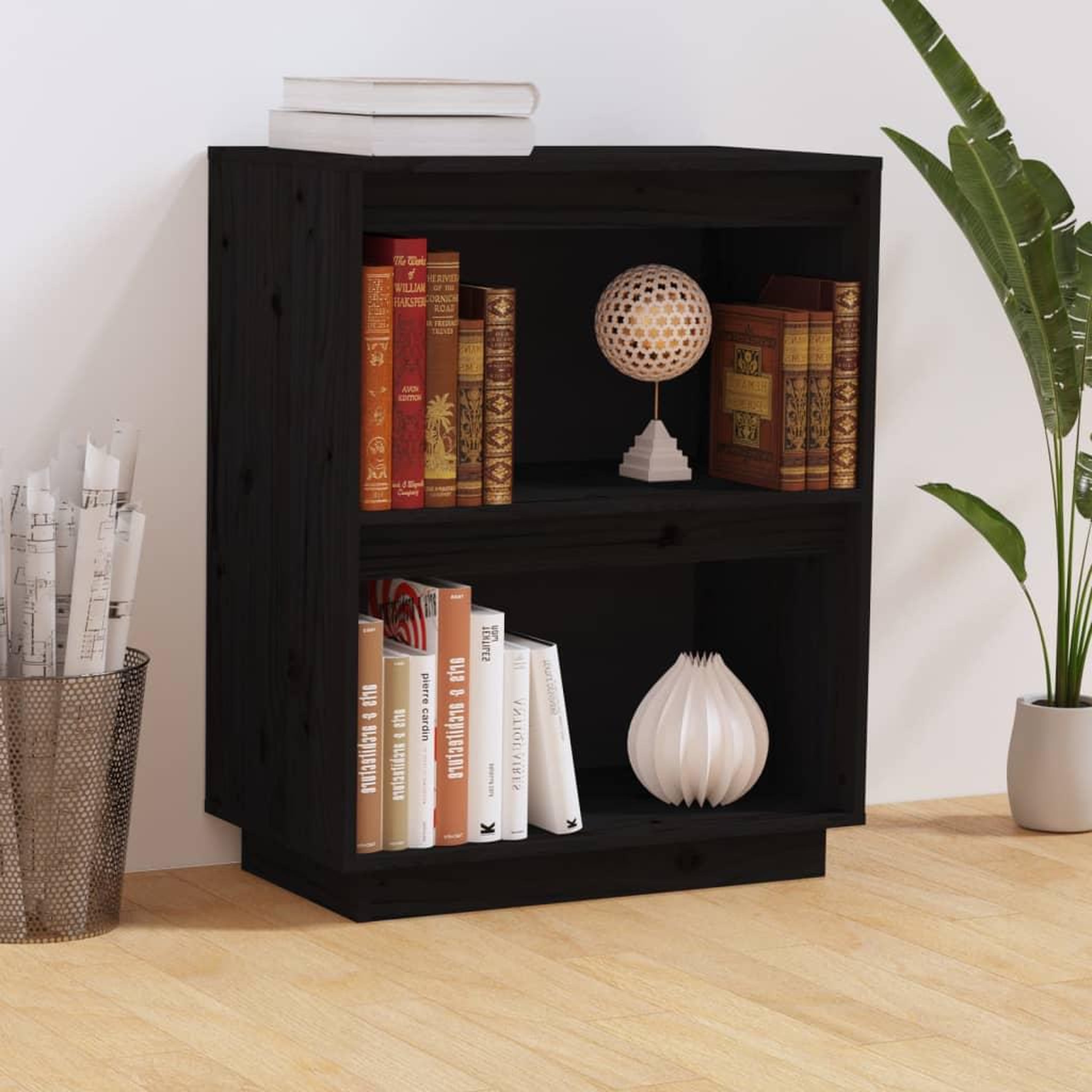 VIDAXL Armoire console Noir 60x34x75 cm Bois de pin solide