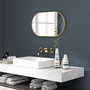 Voir la diapositive 4 : HOMCOM Miroir mural ovale dim. 40L x 70H cm, cadre alu. doré