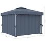 Voir la diapositive 6 : VIDAXL Tonnelle avec rideau et guirlande lumineuse LED 3x3m Anthracite