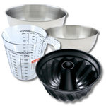 ZENKER Set pâtisserie avec moule à kouglof 25 cm, 2 bols à mixer, verre mesureur et spatule Zenker