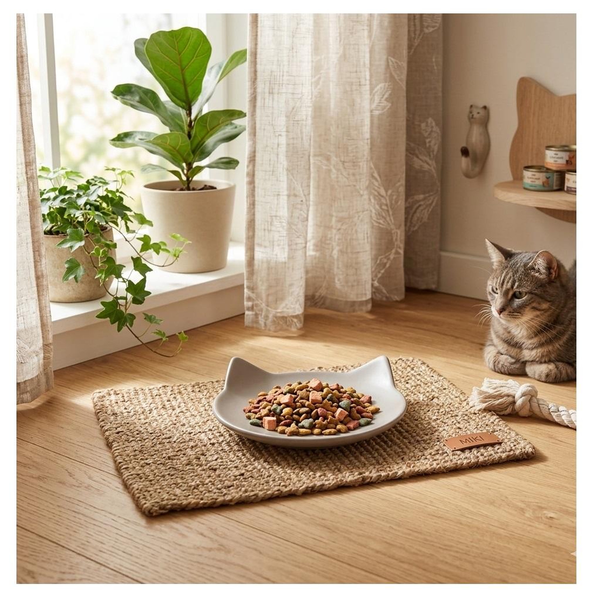 Voir la diapositive 2 : Eden Gamelle plat rond en céramique pour chat anti-stress