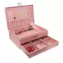 SLOYA Grande boîte à bijoux velours rose pêche