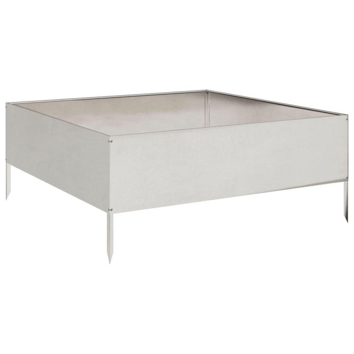 VIDAXL Lit sureleve de jardin 100x100x25 cm acier inoxydable