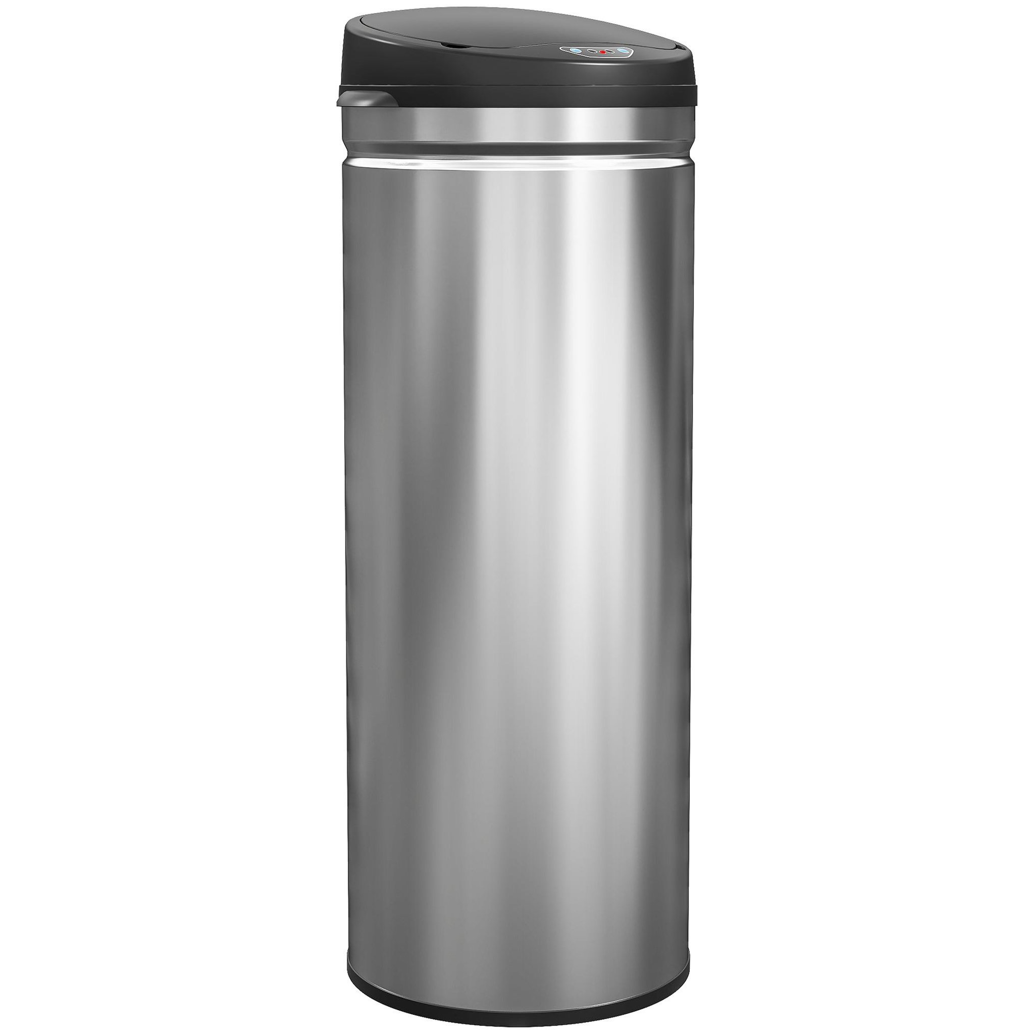 HOMCOM Poubelle automatique 50l capteur de mouvement acier inox brossé. Coloris disponibles : Gris