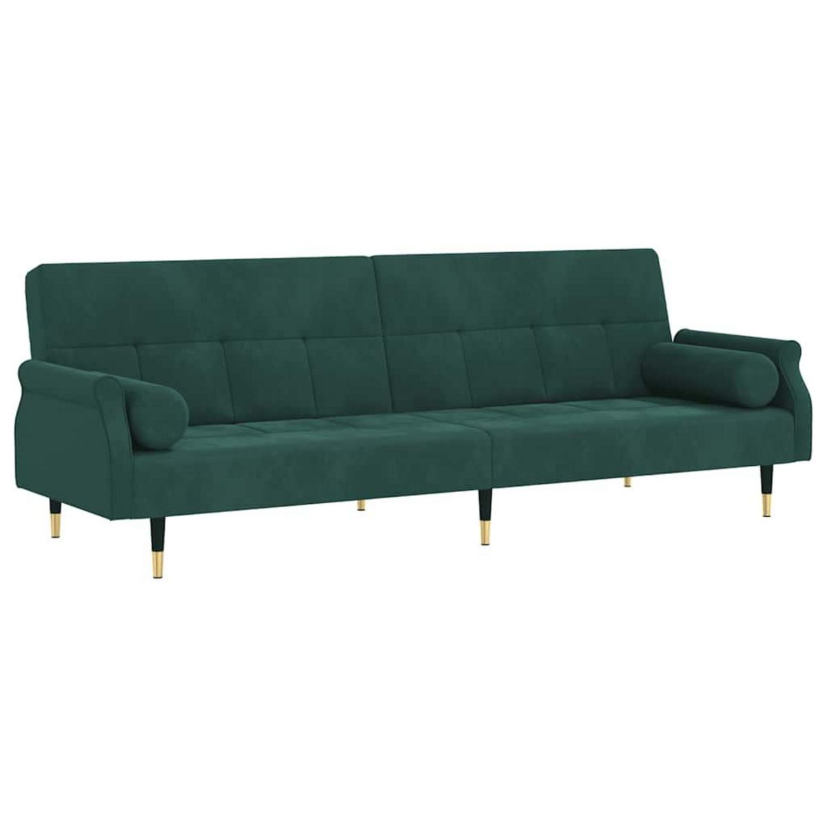 VIDAXL Canape-lit avec coussins vert fonce velours