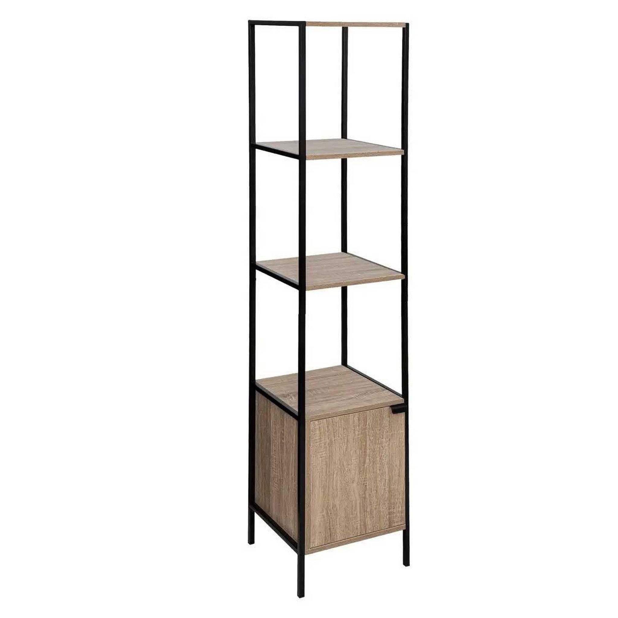 FIVE Étagère design 1 porte  aliaj  176cm naturel & noir