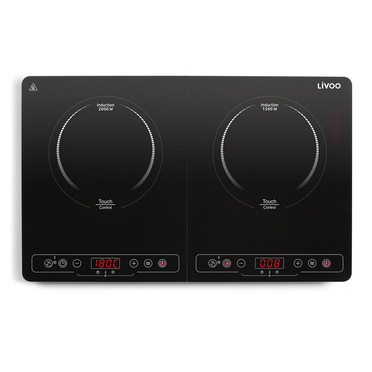 LIVOO Table à induction posable 2 feux 3500w noir - doc236