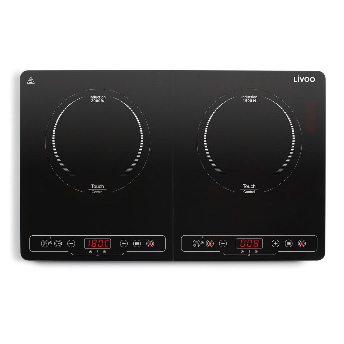 LIVOO Table à induction posable 2 feux 3500w noir - doc236