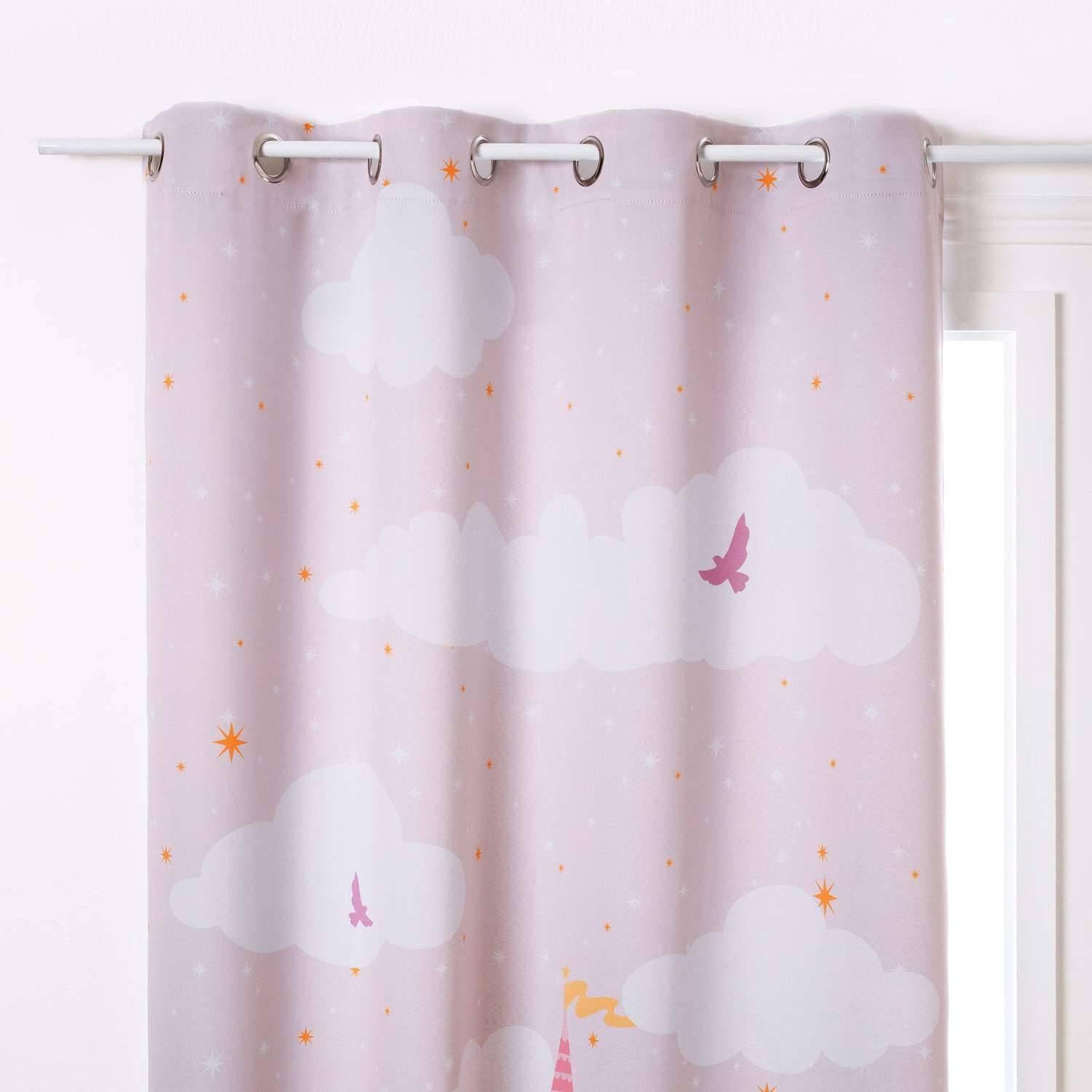 Voir la diapositive 3 : Atmosphera Kids Rideau occultant enfant Château - 135 x 260 cm - Rose