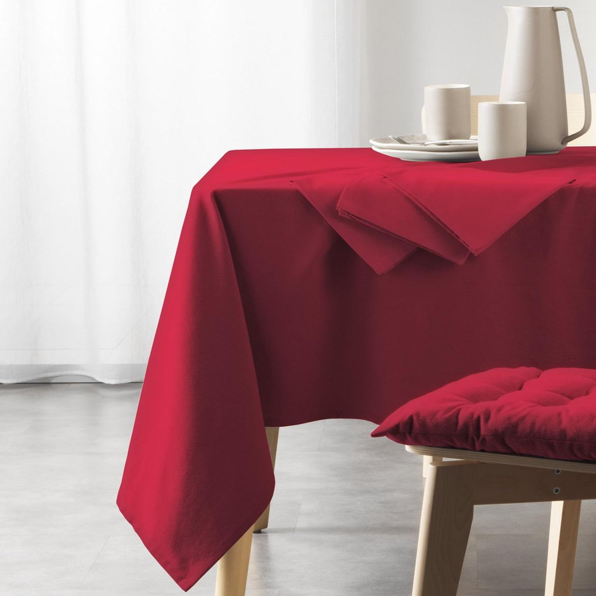Voir la diapositive 3 : Eden Nappe rectangle coton recycle mistral