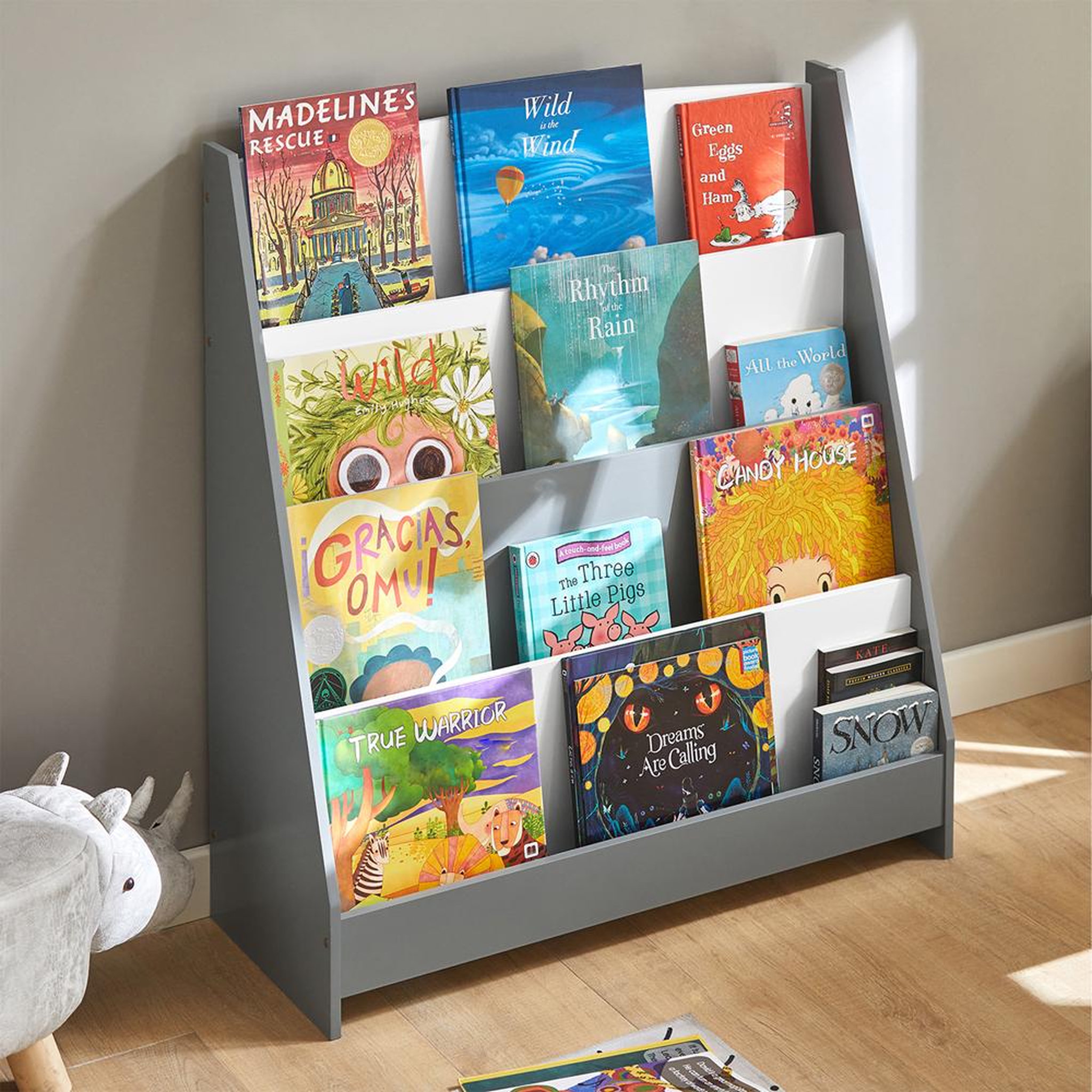 Voir la diapositive 4 : SOBUY SoBuy - Bibliothèque Enfant à 4 étagères - Nordique - KMB32