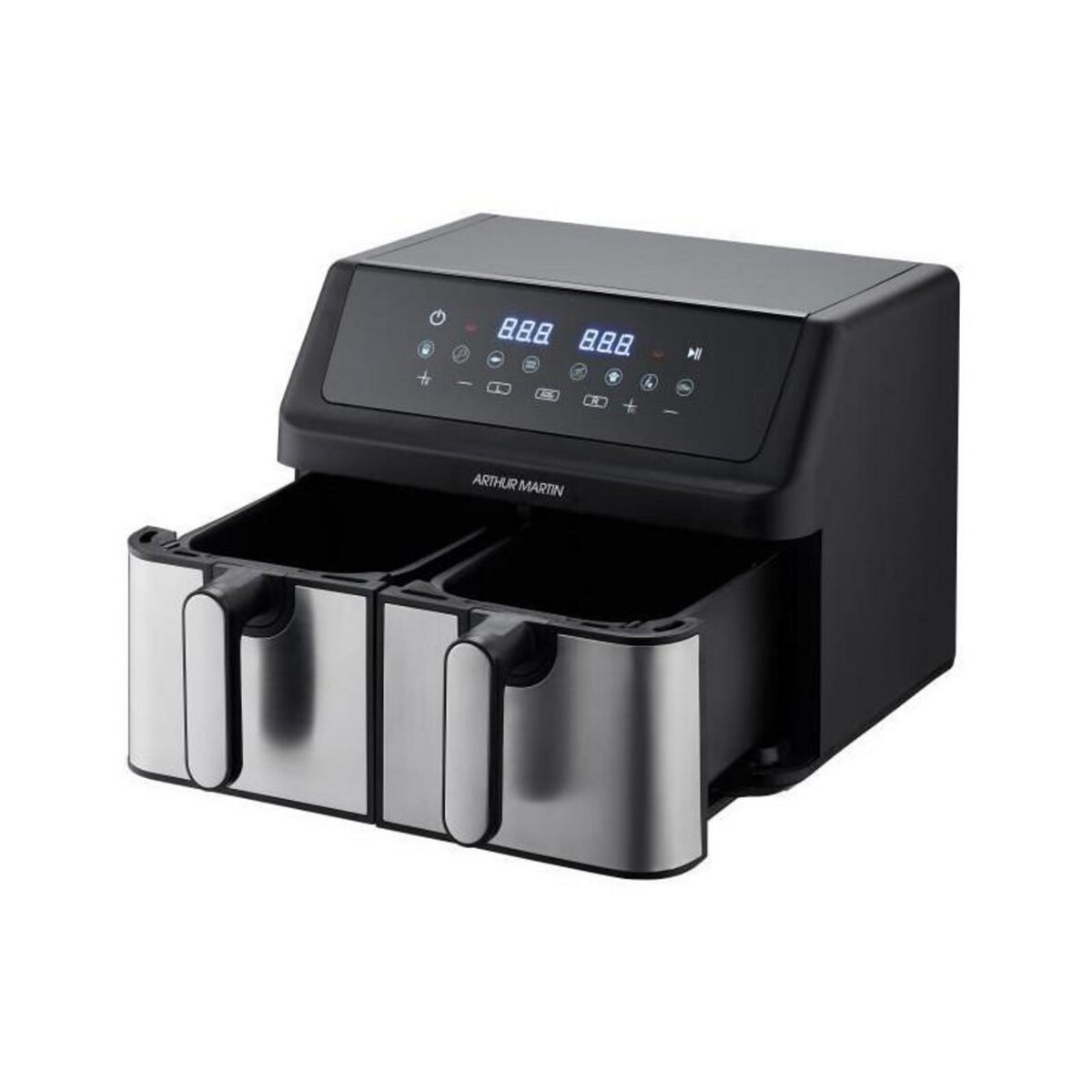 Arthur Martin Friteuse sans huile - ARTHUR MARTIN - Airfryer AMPF9 - 2 cuves de 4,5L - 2000W - Affichage LED