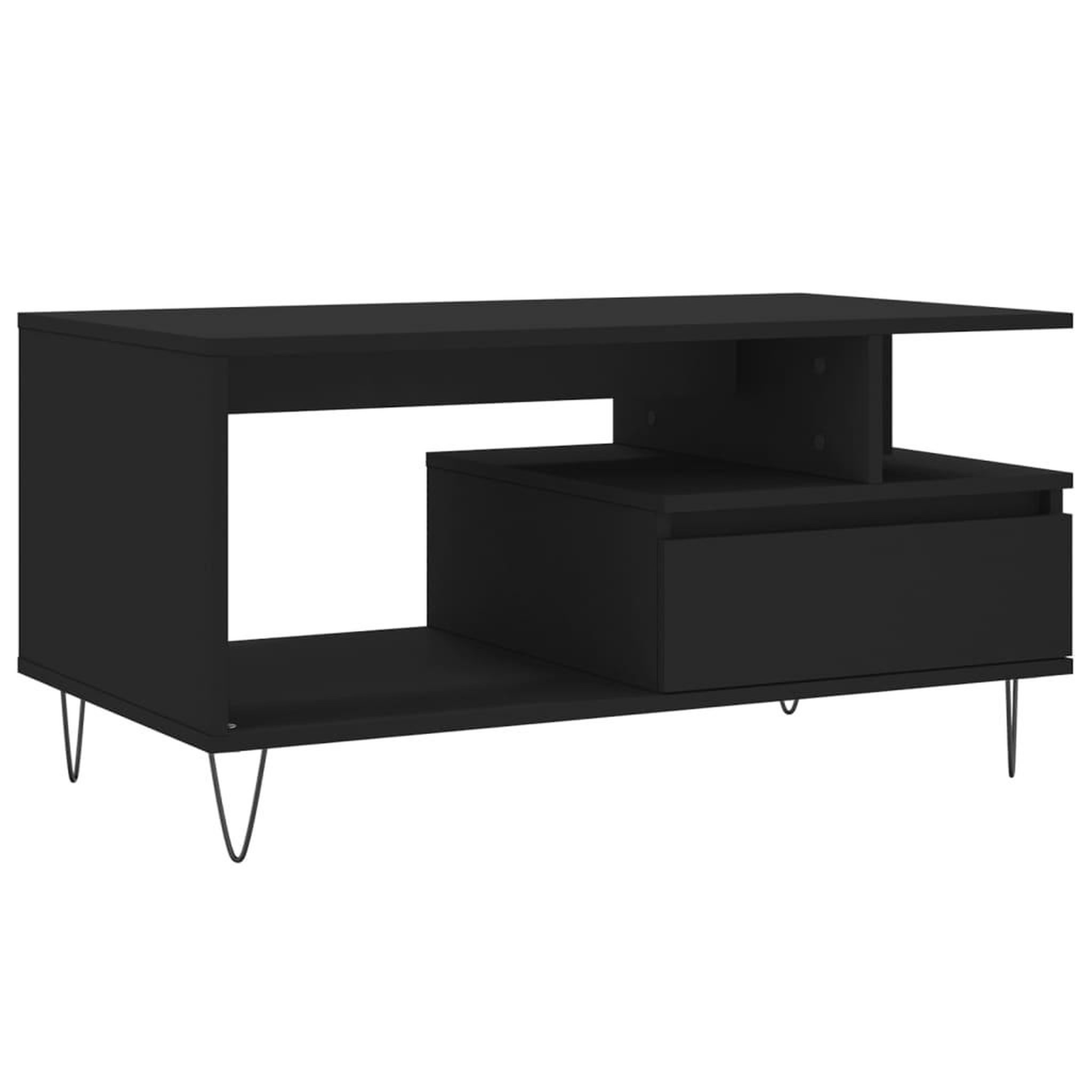 Voir la diapositive 2 : VIDAXL Table basse Noir 90x49x45 cm Bois d'ingenierie