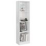 Voir la diapositive 3 : VIDAXL Bibliotheque a 4 niveaux Blanc brillant Bois d'ingenierie