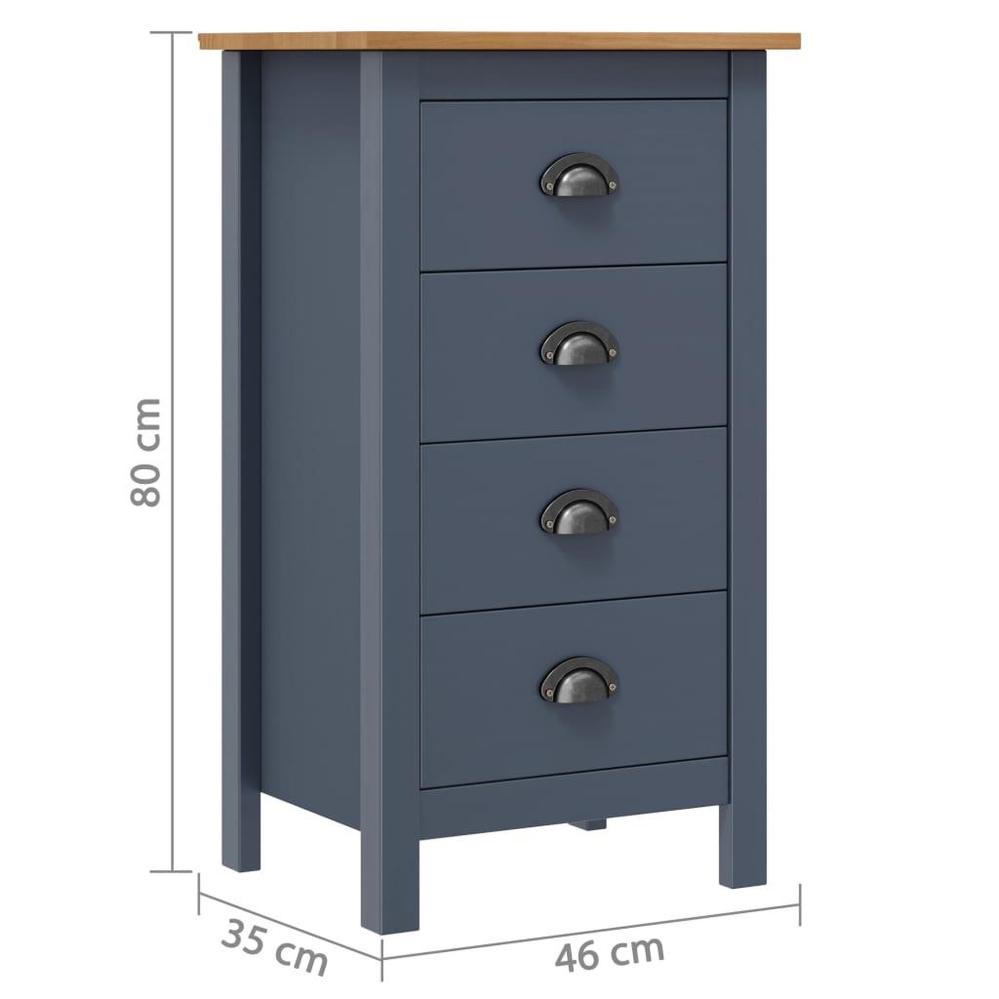 Voir la diapositive 4 : VIDAXL Buffet Hill Gris 46x35x80 cm Bois de pin solide