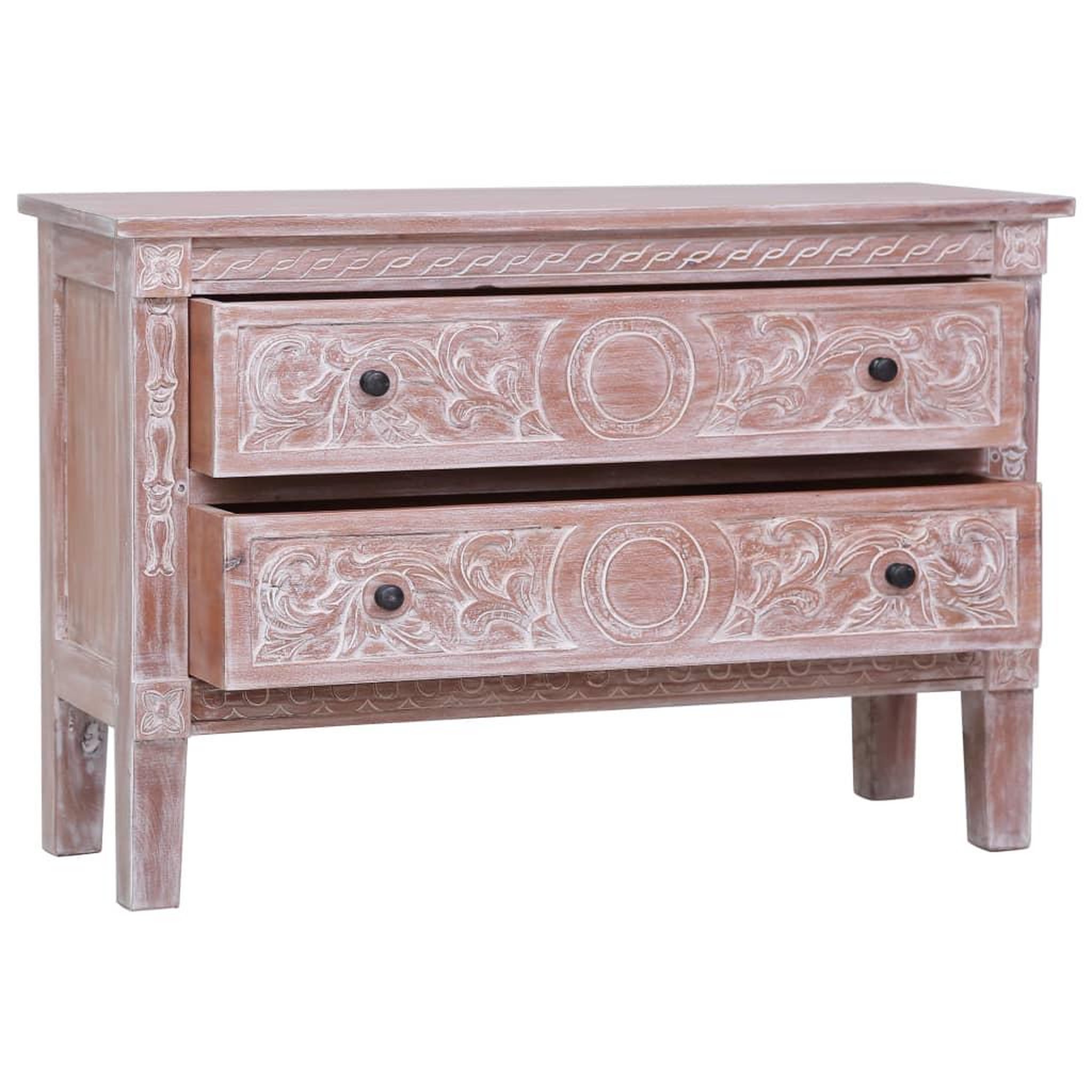 Voir la diapositive 2 : VIDAXL Buffet avec 2 tiroirs 90x30x60 cm Bois d'acajou massif