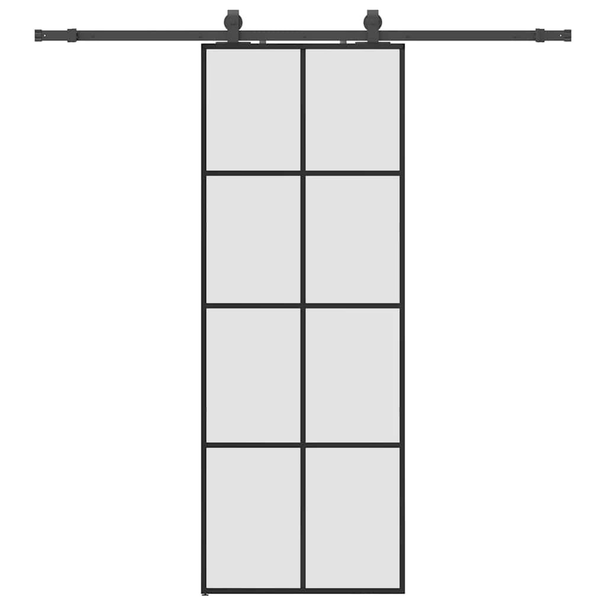 Voir la diapositive 2 : VIDAXL Porte coulissante kit de quincaillerie noir 76x205 cm verre ESG