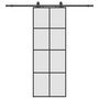 Voir la diapositive 2 : VIDAXL Porte coulissante kit de quincaillerie noir 76x205 cm verre ESG