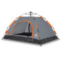 Voir la diapositive 2 : VIDAXL Tente de camping 3 personnes gris et orange liberation rapide