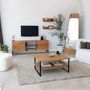 Voir la diapositive 2 : TOILINUX Table basse 1 étagère Auralis en bois massif - Beige et noir
