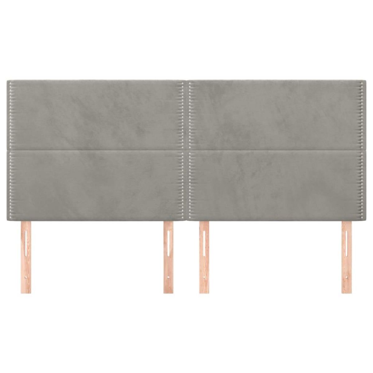 VIDAXL Tetes de lit 4 pcs Gris clair 90x5x78/88 cm Velours