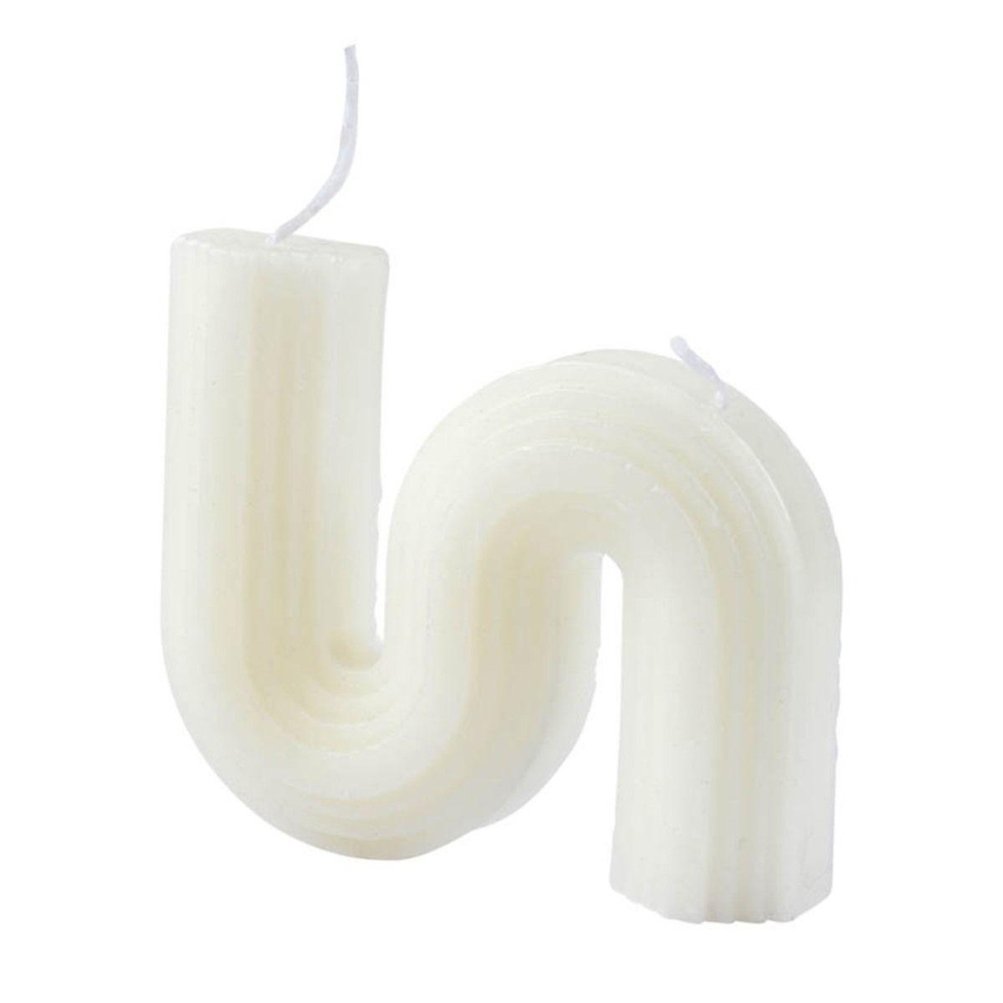 HOMEA Bougie déco vague  arty  9cm blanc