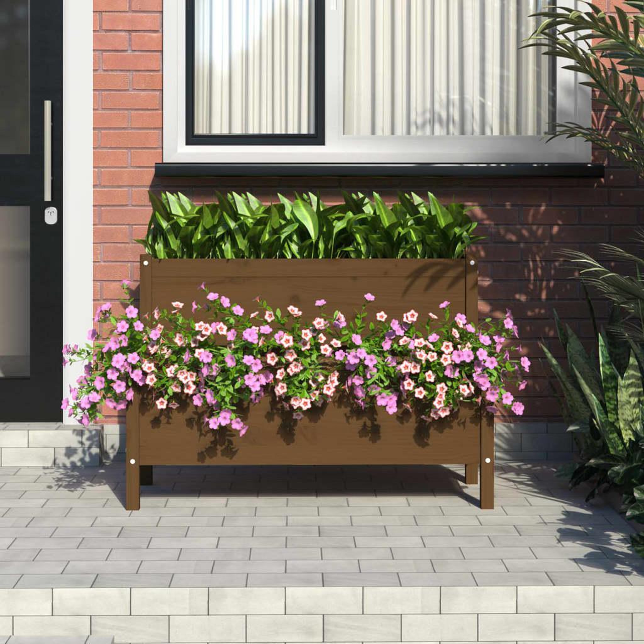 Voir la diapositive 3 : VIDAXL Jardiniere Marron miel 110x84x75 cm Bois massif de pin