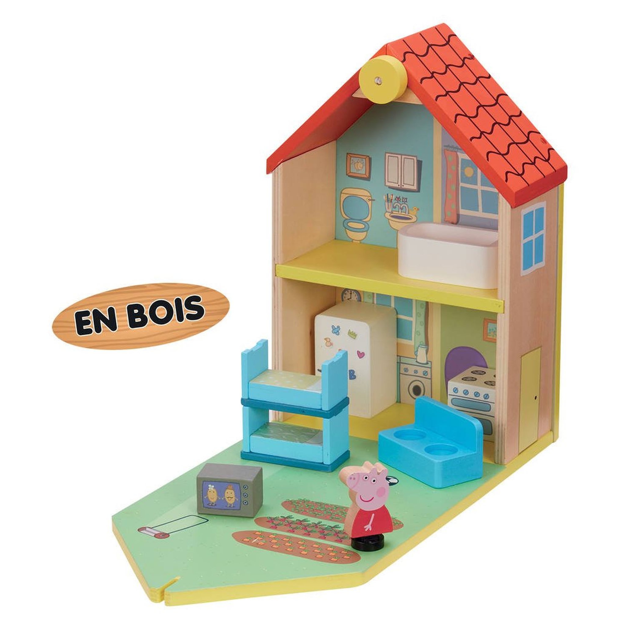 Voir la diapositive 3 : GIOCHI PREZIOSI Peppa Pig Maison classique en bois avec 1 personnage