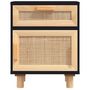 Voir la diapositive 5 : VIDAXL Tables de chevet 2 pcs Noir Bois de pin massif et rotin naturel