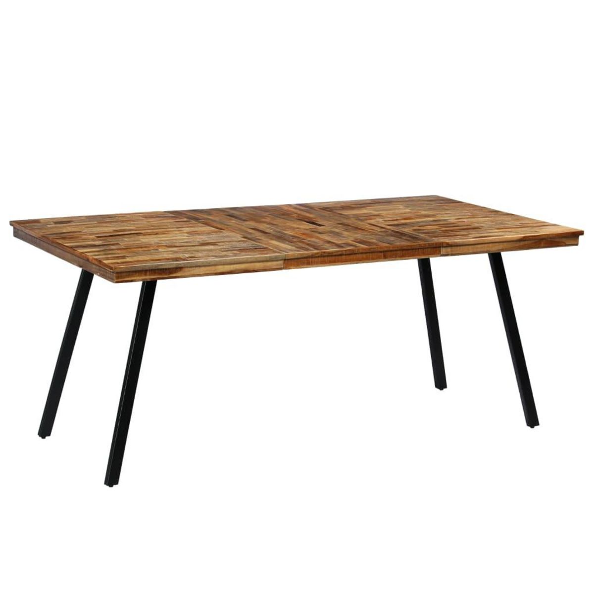 VIDAXL Table a manger Teck recycle et acier 180x90x76 cm