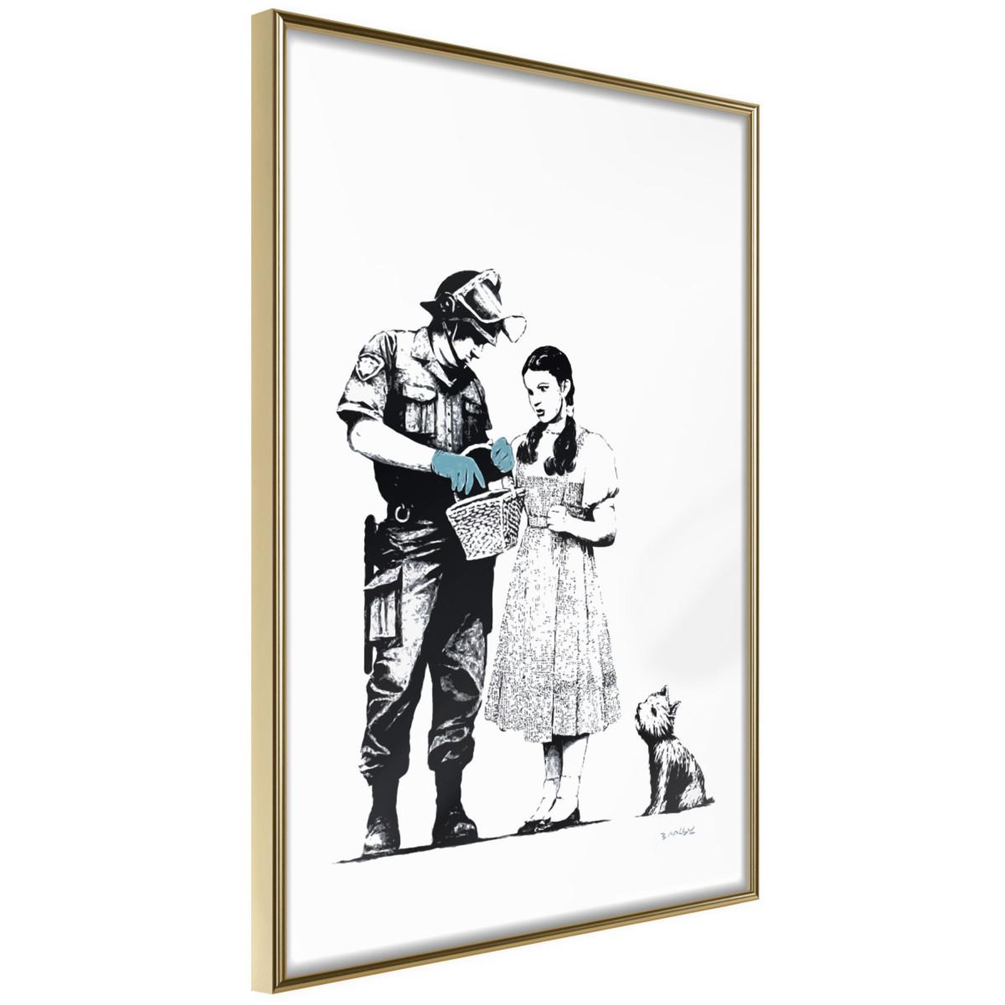 Voir la diapositive 1 : Paris Prix Affiche murale encadrée  banksy stop and search