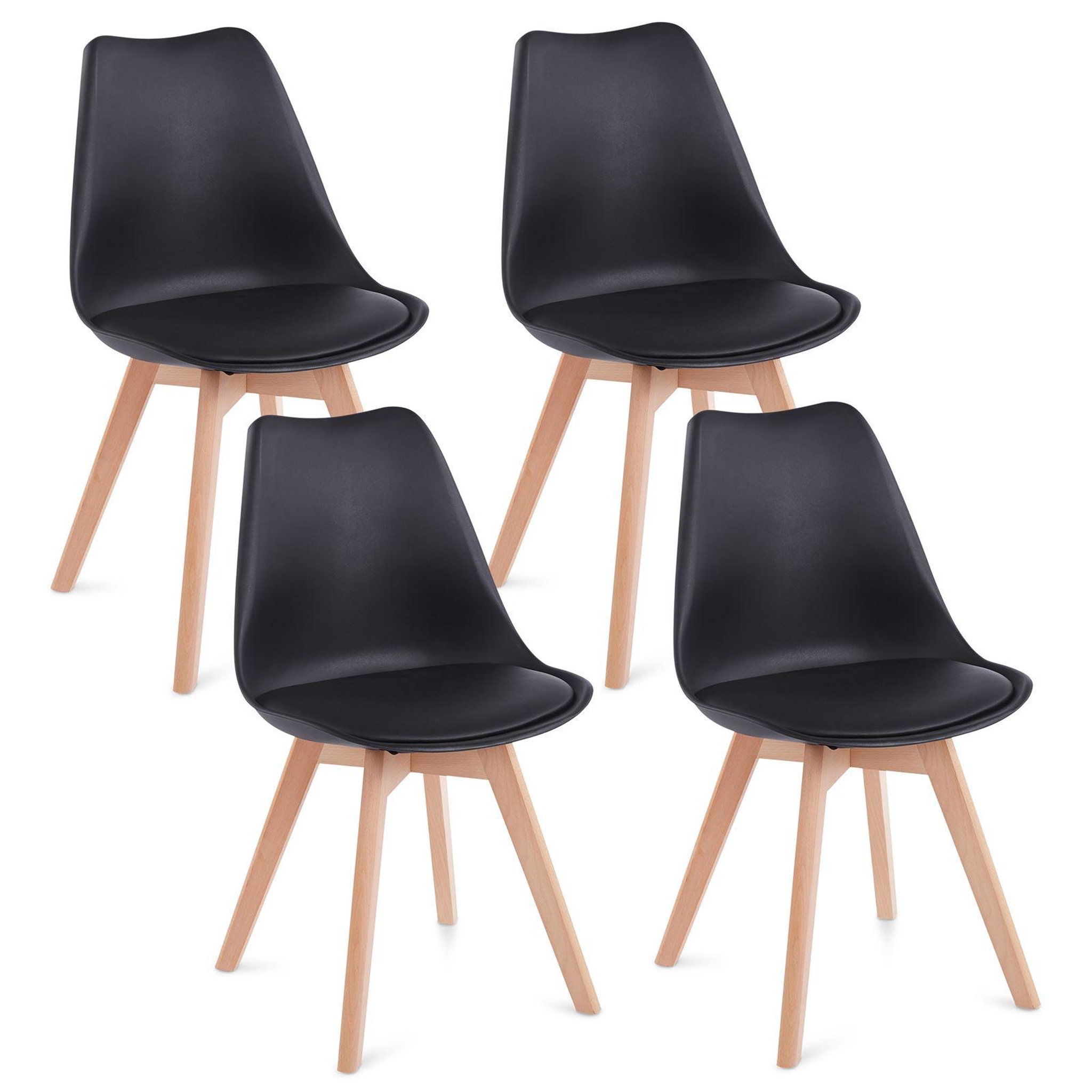 Voir la diapositive 1 : IDIMEX Lot de 4 chaises scandinaves abby, en synthétique