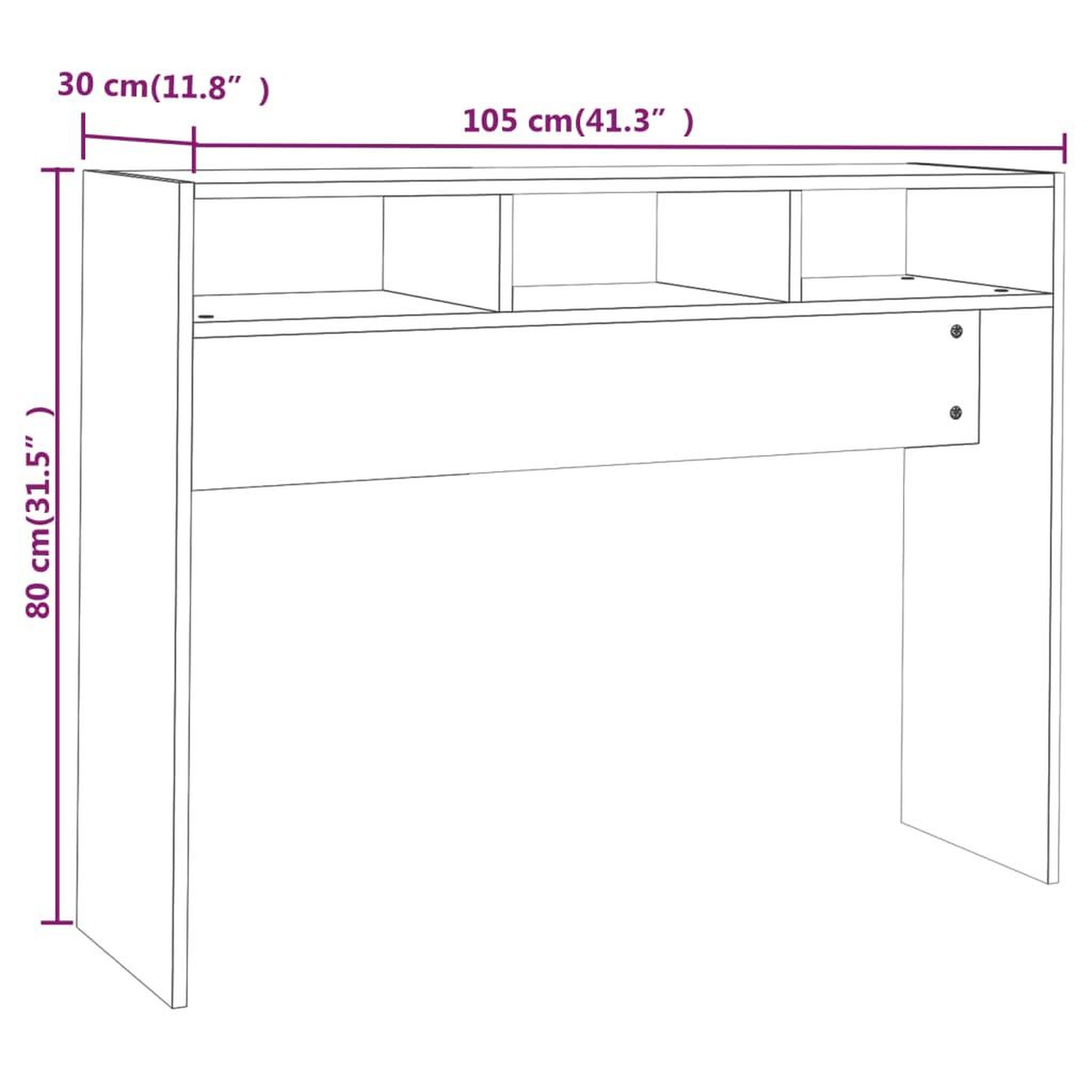 Voir la diapositive 6 : VIDAXL Table console blanc brillant 105x30x80 cm bois d'ingenierie